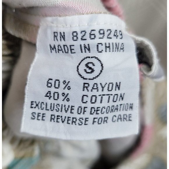 Vintage Circle Skirt Size Small long midi Floral Moth Cottagecore Elastic Waist - Picture 7 of 7